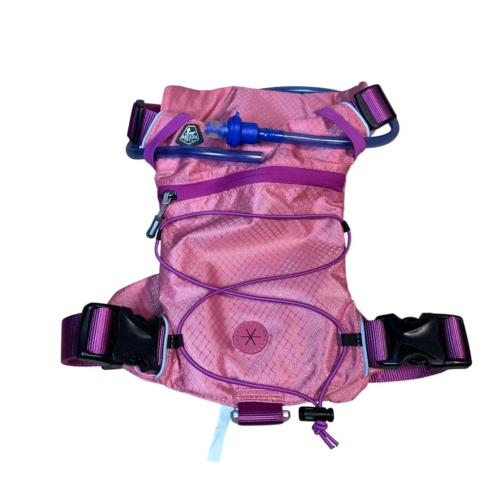 Arcadia Trail Pink Dog Hydration Pack Harness Water Bladder Vest Large Hiking